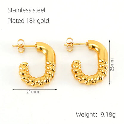 Golden Twirl Hoops