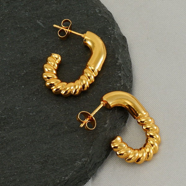 Golden Twirl Hoops